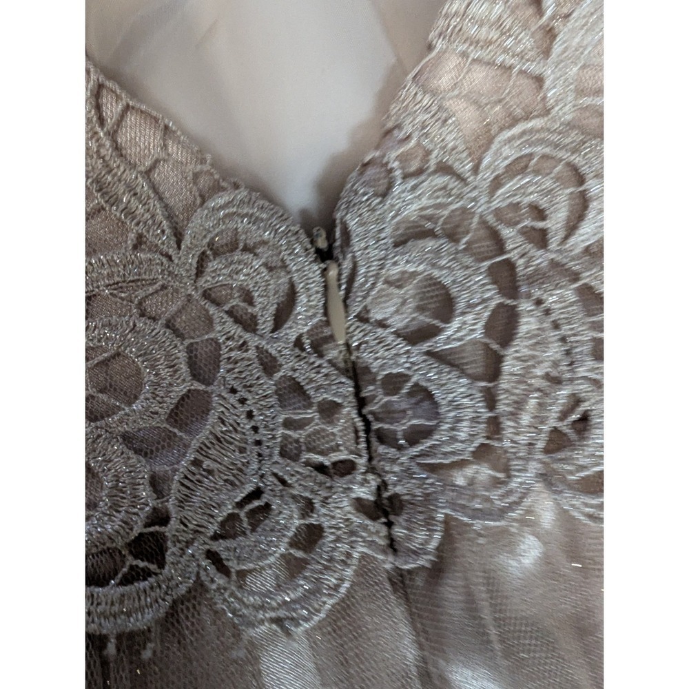 Morgan & Co Formal Gown Dress 5/6 Pink Gold Lace Tulle Satin Maxi Prom Evening - Picture 11 of 16